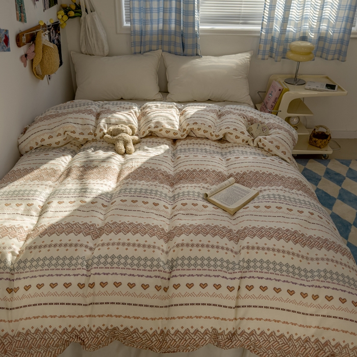 91家纺网 家纺一手货源 找家纺 塔塔家居  2025新款全棉纯棉双层纱被套单品单被套被套单件 春和日丽