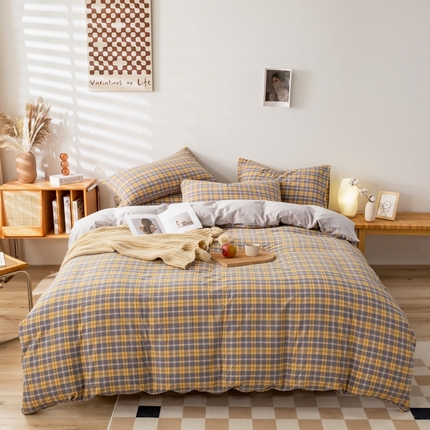 91家纺网 家纺一手货源 找家纺 （总）九沐良品  2025新款A类色织水洗棉单被套