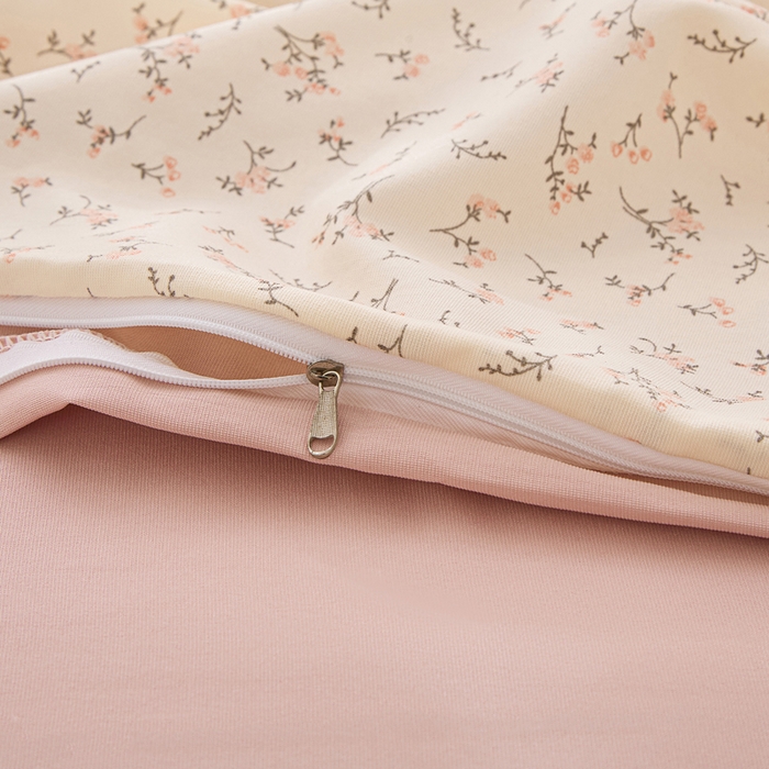 91家纺网 家纺一手货源 找家纺 蕾诺家纺 2025新款直播新款A类有氧提花云纱棉圆角吊边工艺四件套学生三件套 简爱粉