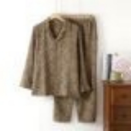 91家纺网 家纺一手货源 找家纺 洛兰沙家居馆【只代发】【只代发】2025新款男款休闲色织纯棉双层纱布睡衣夏季薄款长袖短袖宽松家居服外穿 长袖C004