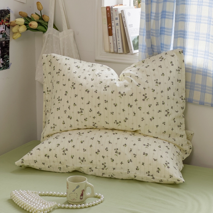 91家纺网 家纺一手货源 找家纺 塔塔家居  2025新款全棉纯棉双层纱四件套 晨露