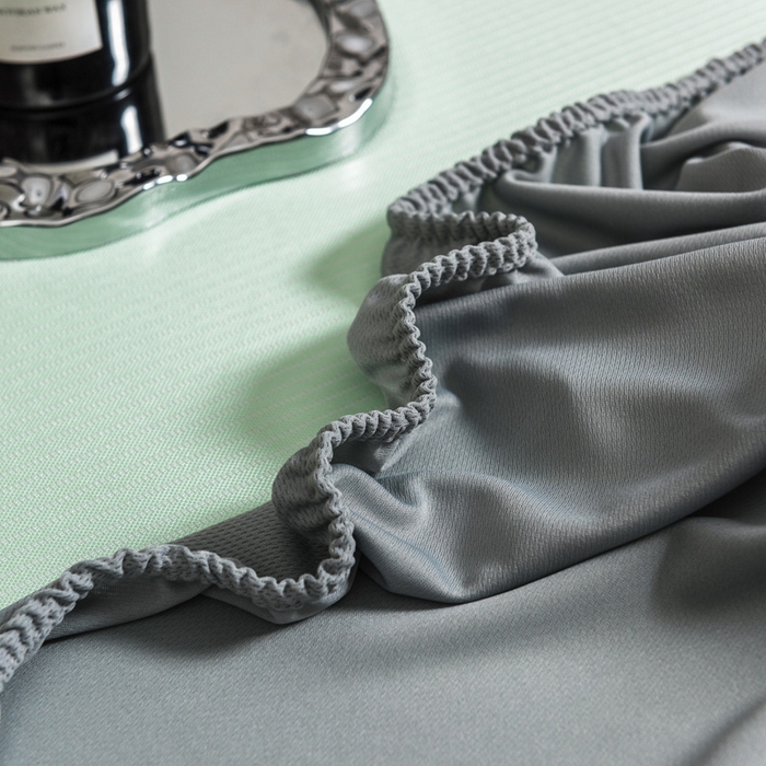 91家纺网 家纺一手货源 找家纺 全季家居 2025新款5A加厚加密艾草碳光席冰丝席 床笠-水绿