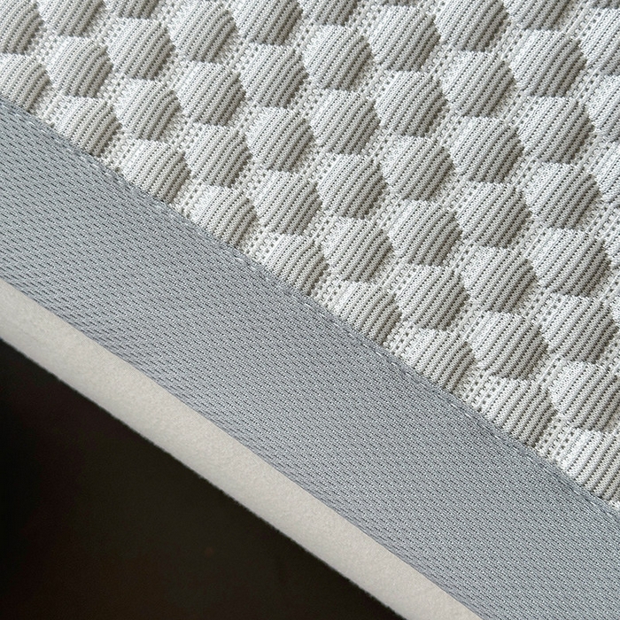 91家纺网 家纺一手货源 找家纺 澳梵家居 2025新款PE中分子A类凉感豆豆刺绣软凉席 冰川-浅灰