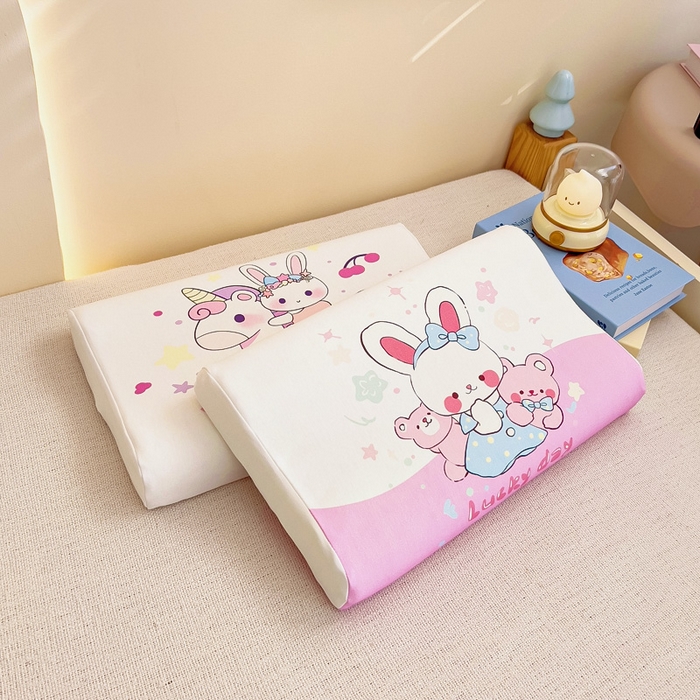 91家纺网 家纺一手货源 找家纺 梵赫 2025新款全棉A类儿童针织棉记忆枕（可拆卸） 小兔乖乖 30*50  含芯