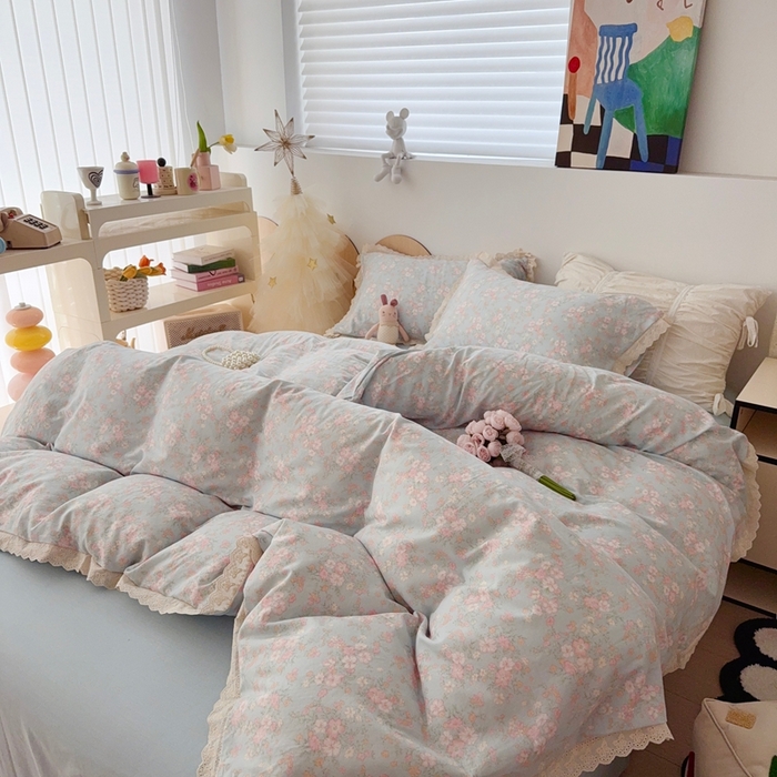 91家纺网 家纺一手货源 找家纺 于果 2025新款全棉双层纱花边款 莉莉周