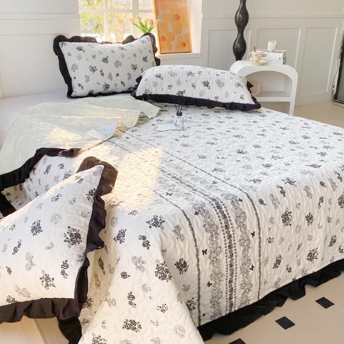 91家纺网 家纺一手货源 找家纺 佳品居 2025新款赫本风床盖四件套 赫本风-花馨