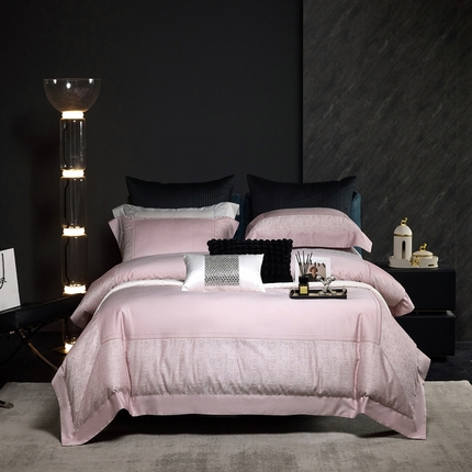 时亿家居 2025新款色织提花四件套-温妮莎 温妮莎 粉紫