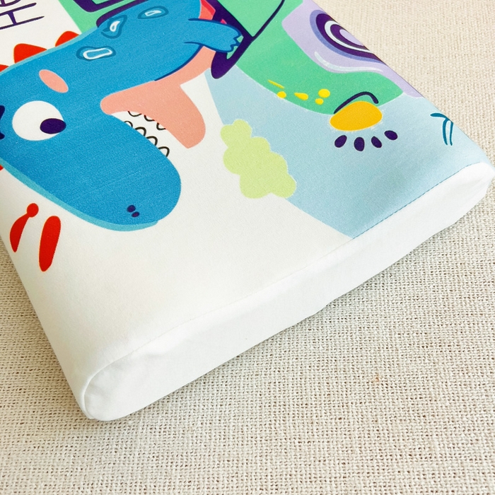 91家纺网 家纺一手货源 找家纺 梵赫 2025新款全棉A类儿童针织棉记忆枕（可拆卸） 开车恐龙 单枕套