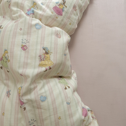 塔塔家居  2025新款全棉纯棉双层纱被套单品单被套被套单件 桃桃少女·粉