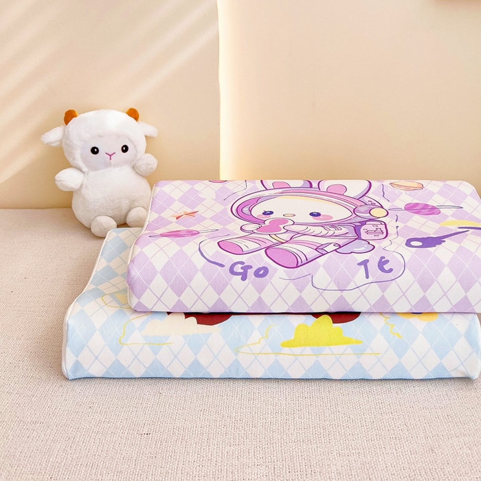 91家纺网 家纺一手货源 找家纺 梵赫 2025新款全棉A类儿童针织棉记忆枕（可拆卸） 太空兔兔 30*50  含芯