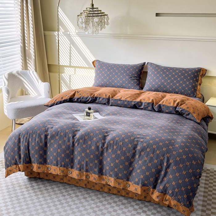 91家纺网 家纺一手货源 找家纺 （总）鲁爱 2025新款全棉色织双层纱纽扣款四件套