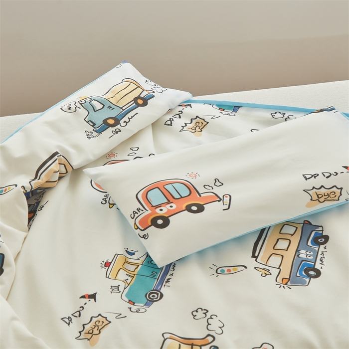 91家纺网 家纺一手货源 找家纺 艾佳宝贝 2025A类儿童全棉多功能单被套可拆式夏被四季被子 巴士汽车