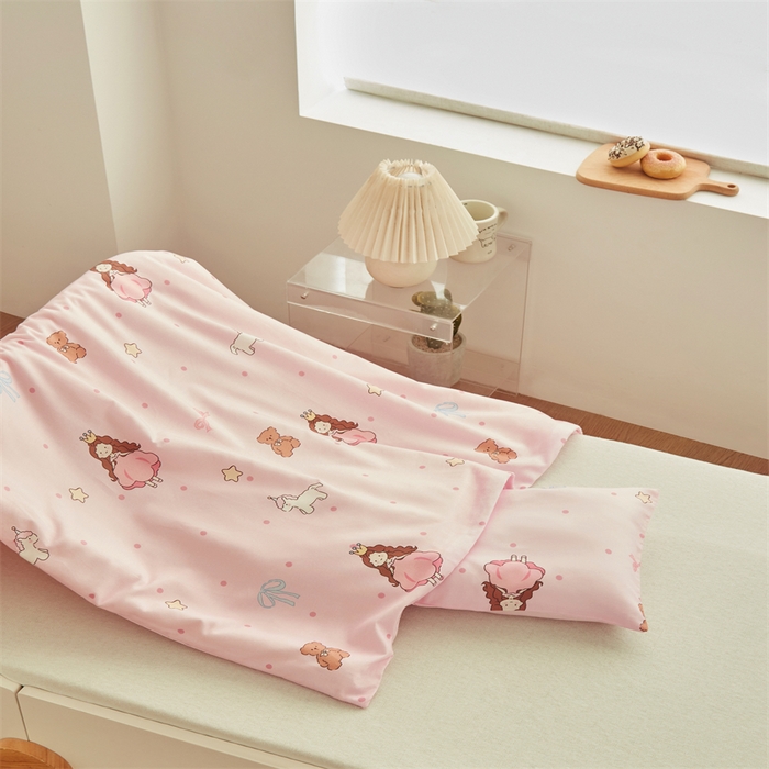 91家纺网 家纺一手货源 找家纺 艾佳宝贝 2025A类儿童全棉多功能单被套可拆式夏被四季被子 甜甜小公主