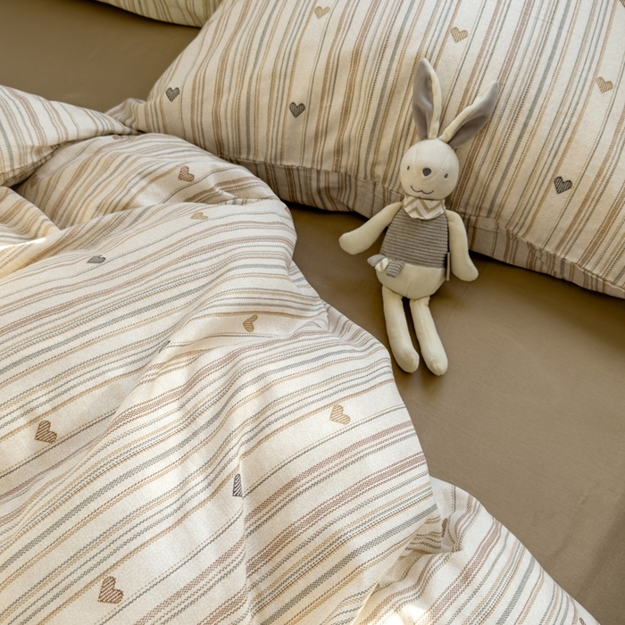 91家纺网 家纺一手货源 找家纺 塔塔家居  2025新款全棉纯棉双层纱被套单品单被套被套单件 摩卡