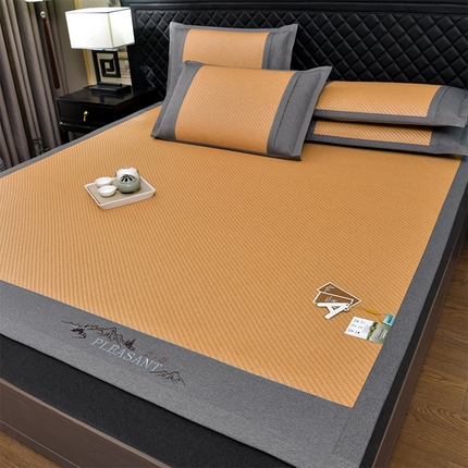 91家纺网 家纺一手货源 找家纺 （总）小牛席业 2025新款PE冷感霸王藤凉席席子系列（雪山刺绣款）凉席藤席冰藤席冰丝席竹席空调席乳胶席豆豆席