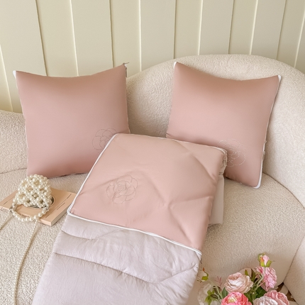 91家纺网 家纺一手货源 找家纺 （总）番茄+ 2025新款天丝山茶花烫钻抱枕被