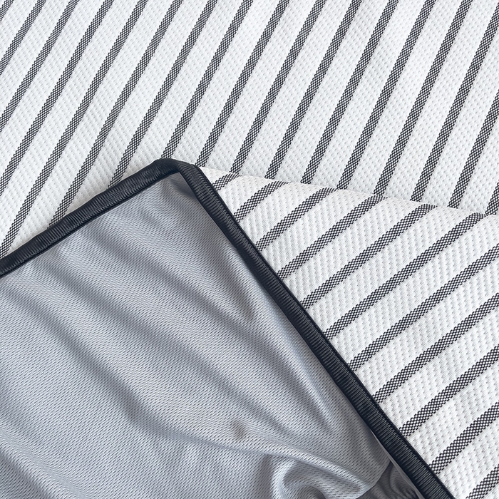 91家纺网 家纺一手货源 找家纺 炫拼  2025新款A类凉豆豆提花条纹卡通刺绣床笠席三件套 冰淇淋狗