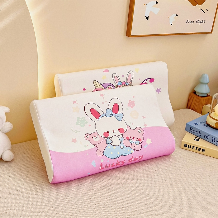 91家纺网 家纺一手货源 找家纺 梵赫 2025新款全棉A类儿童针织棉记忆枕（可拆卸） 小兔乖乖 30*50  含芯