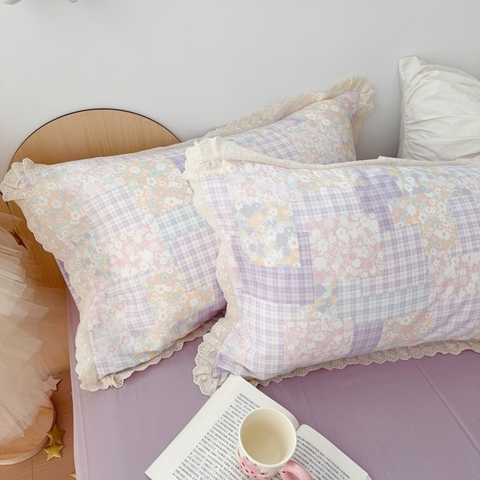 91家纺网 家纺一手货源 找家纺 于果 2025新款全棉双层纱花边款 山花浪漫