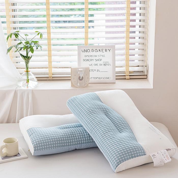 91家纺网 家纺一手货源 找家纺 大熊枕芯 2025新款安颈1号冰豆豆枕芯 安颈1号-蓝