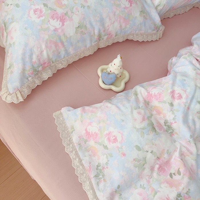 91家纺网 家纺一手货源 找家纺 于果 2025新款全棉双层纱花边款 黎明心境