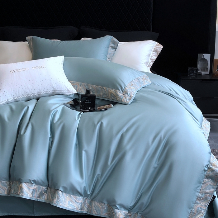 91家纺网 家纺一手货源 找家纺 （总）馨蕊家居 2025新款100s高奢典藏简约全棉系列四件套-棉水漾