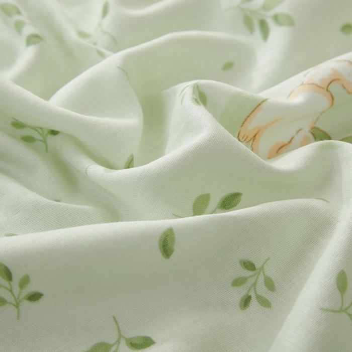 91家纺网 家纺一手货源 找家纺 2025款A类母婴级全棉双层纱枕套_4032 叶猫绿