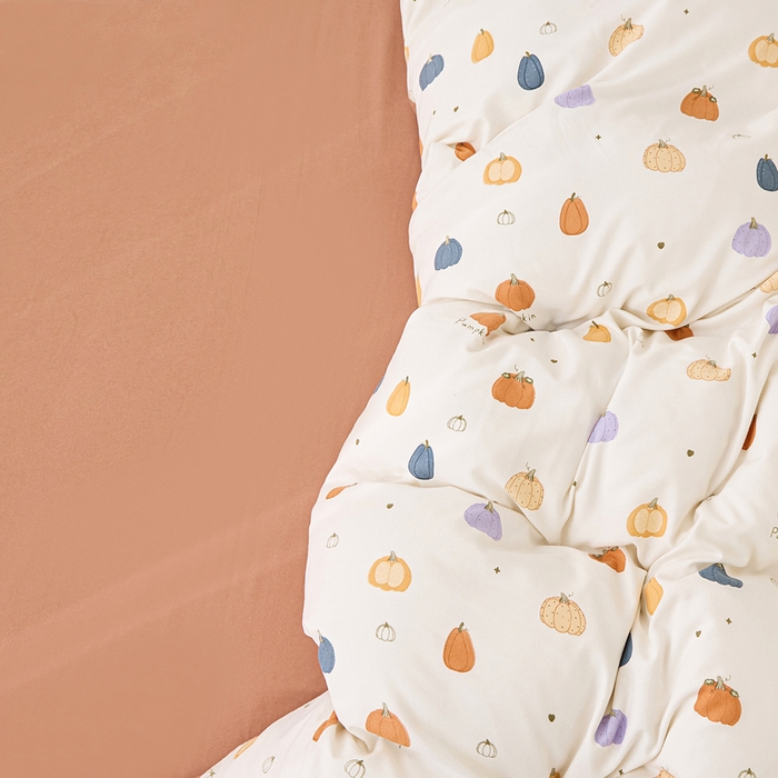 91家纺网 家纺一手货源 找家纺 蕾诺家纺 2025新款直播新款A类有氧提花云纱棉圆角吊边工艺四件套学生三件套 小南瓜