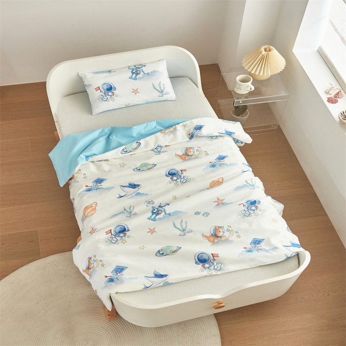 91家纺网 家纺一手货源 找家纺 艾佳宝贝 2025A类儿童全棉多功能单被套可拆式夏被四季被子 太空飞行