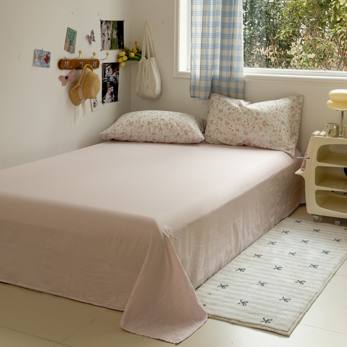 91家纺网 家纺一手货源 找家纺 塔塔家居  2025新款全棉纯棉双层纱四件套 花序