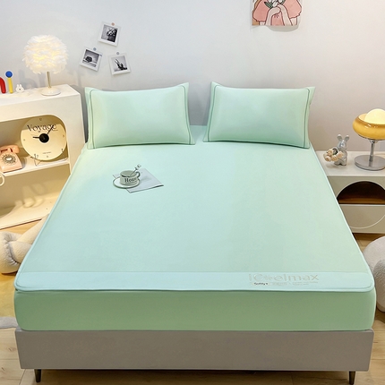 91家纺网 家纺一手货源 找家纺 全季家居 2025新款5A抗菌ICE系列凉感冰丝席 水绿 床笠款