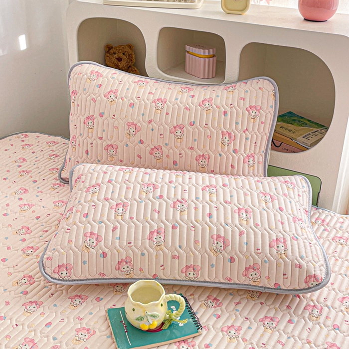 91家纺网 家纺一手货源 找家纺 贝扬思家纺 2025新款亲肤舒适可爱乳胶凉席席子系列 猫咪豆豆