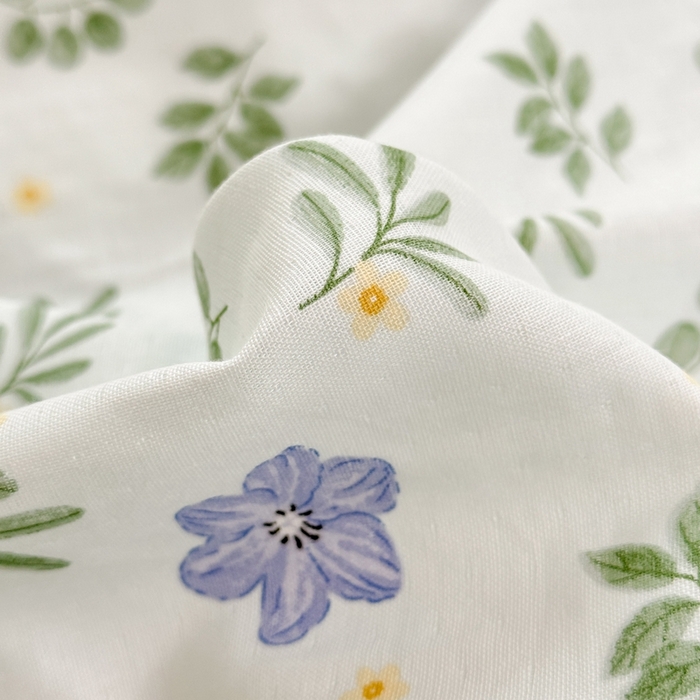 91家纺网 家纺一手货源 找家纺 晨晨家纺2025新款全棉双层花边双层纱四件套 浅浅花漾