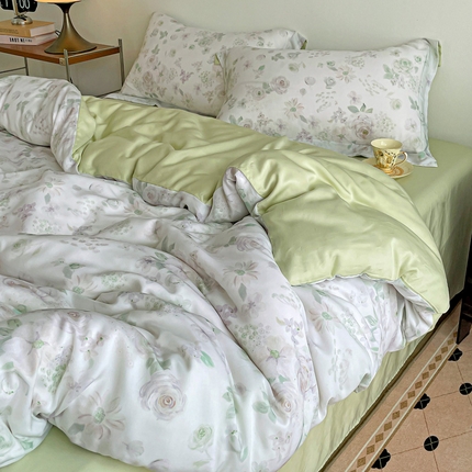 棉生活家纺 2025新款天丝莱赛尔印花四件套 念池花