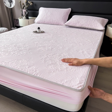 91家纺网 家纺一手货源 找家纺 乐家欣 2025新款凉感欧式床笠 欧式床笠-蜜桃粉