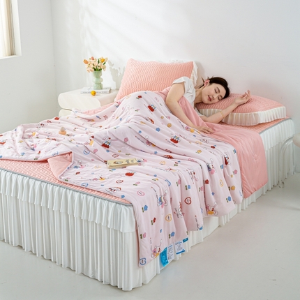 91家纺网 家纺一手货源 找家纺 （总）2025新款直播新款凉感丝超柔印花夏凉被