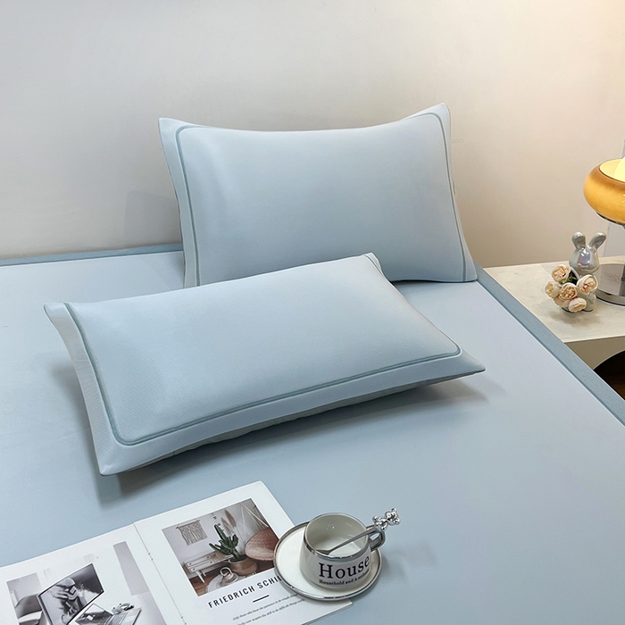 91家纺网 家纺一手货源 找家纺 全季家居 2025新款5A抗菌ICE系列凉感冰丝席 天蓝 床席款