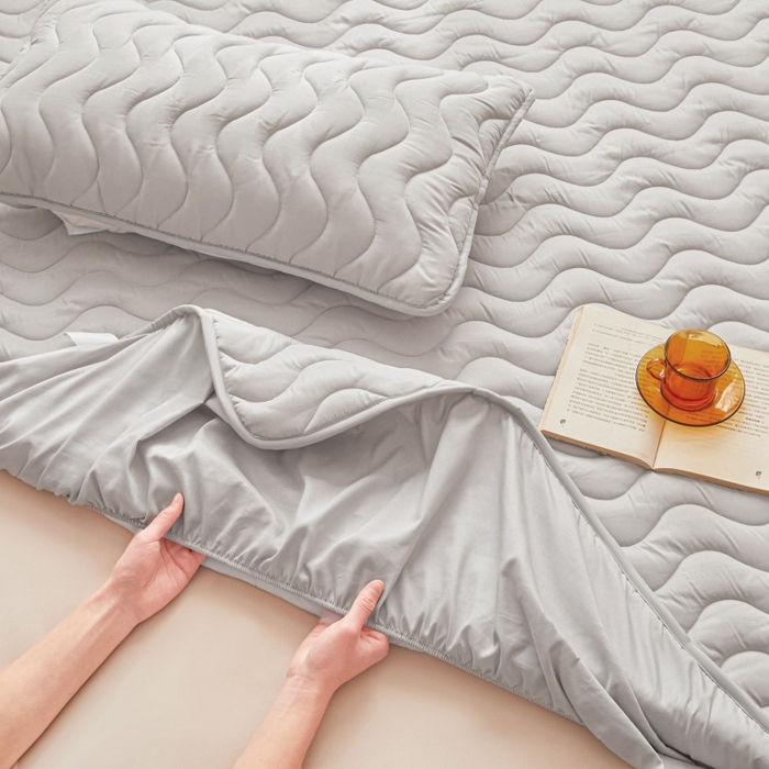 91家纺网 家纺一手货源 找家纺 （总）初心家纺 2025新款原棉夹棉防水床笠床护罩席梦思保护套防水床罩