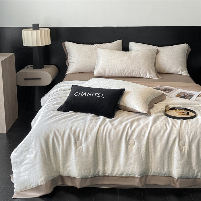 91家纺网 家纺一手货源 找家纺 本制 2025新款水洗真丝印花夏被夏凉被空调被 空山雪+烟灰