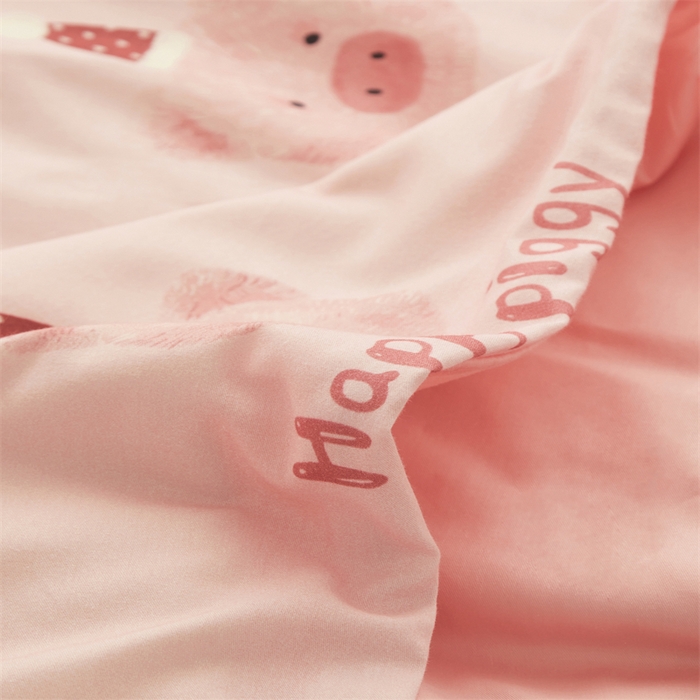 91家纺网 家纺一手货源 找家纺 艾佳宝贝 2025A类儿童全棉多功能单被套可拆式夏被四季被子 乖巧萌猪