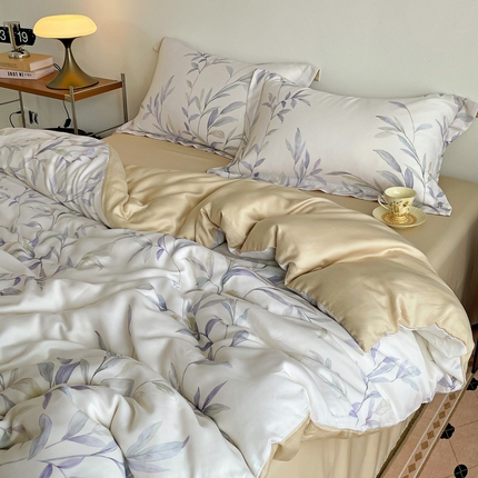 棉生活家纺 2025新款天丝莱赛尔印花四件套 春晓雨梦