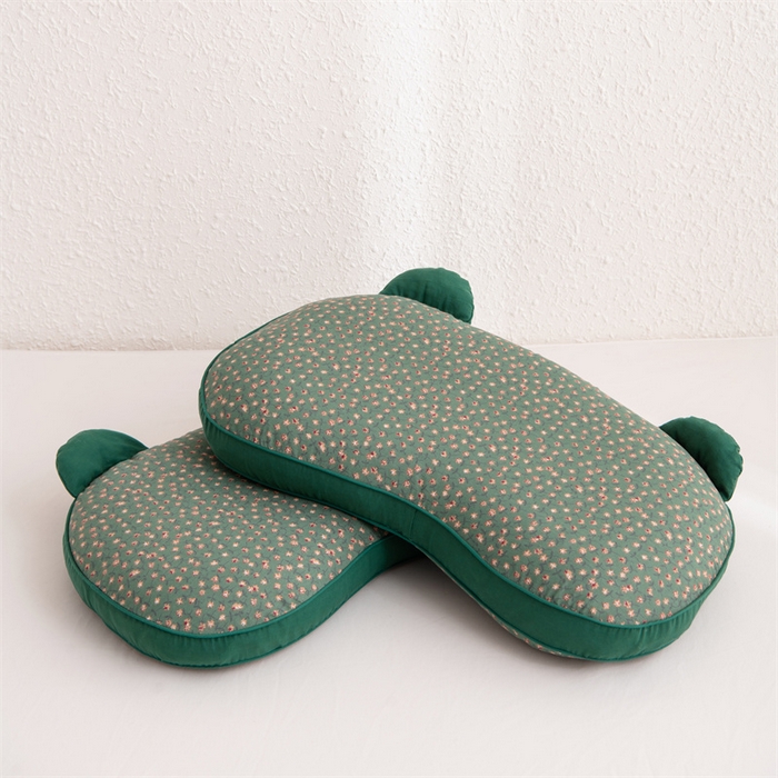 91家纺网 家纺一手货源 找家纺 大熊枕芯 2025新款熊猫全棉碎花荞麦枕 熊猫荞麦枕-绿