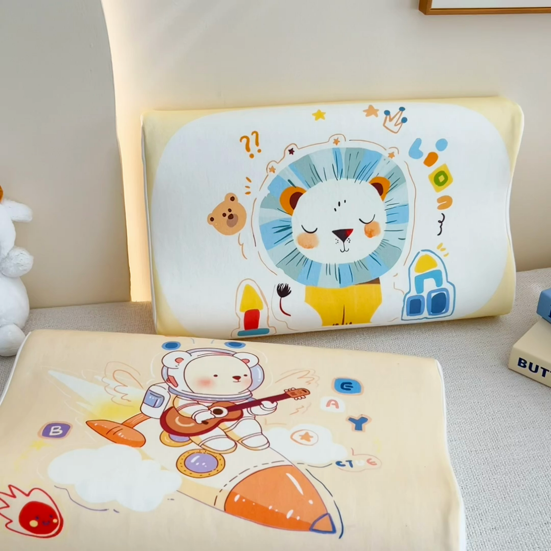 91家纺网 家纺一手货源 找家纺 梵赫 2025新款全棉A类儿童针织棉记忆枕（可拆卸） 狮子王 单枕套