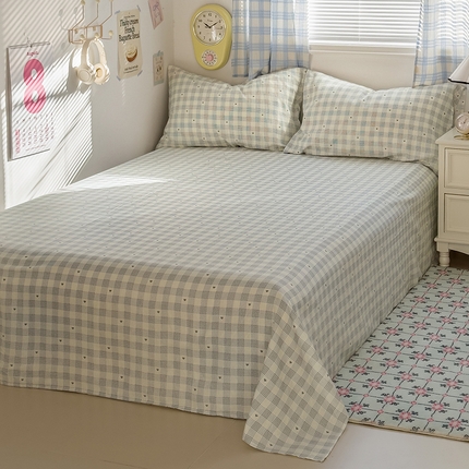 塔塔家居  2025新款全棉纯棉双层纱床单床笠单品 小爱心