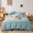 91家纺网 家纺一手货源 找家纺 2025新款A类色织水洗棉单被套 星空绿