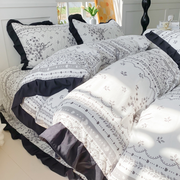 91家纺网 家纺一手货源 找家纺 佳品居 2025新款赫本风床盖四件套 赫本风-繁花