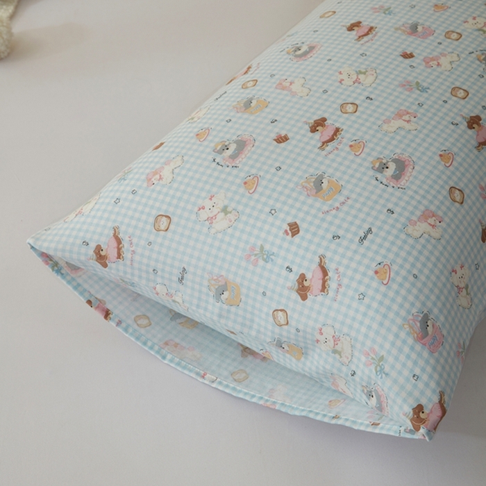 91家纺网 家纺一手货源 找家纺 2025款A类母婴级全棉双层纱枕套_4032 可爱贝贝