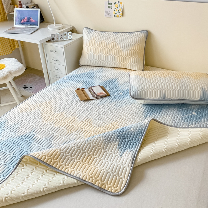 91家纺网 家纺一手货源 找家纺 （总）欧邦 2025新款乳胶凉席三件套可配同款凉感丝夏被四件套