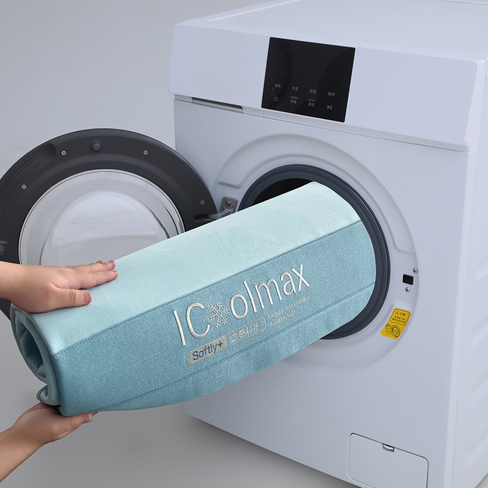 91家纺网 家纺一手货源 找家纺 全季家居 2025新款5A抗菌ICE系列凉感冰丝席 天蓝 床席款