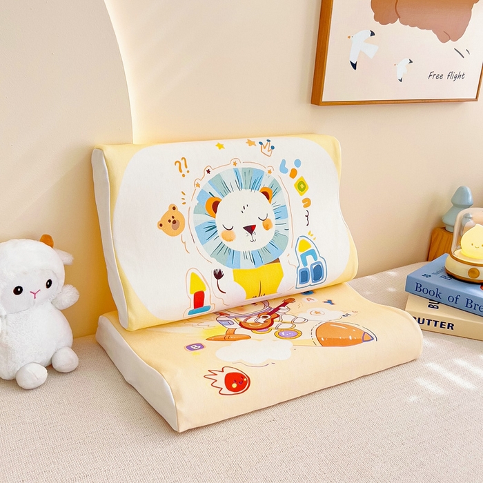 91家纺网 家纺一手货源 找家纺 梵赫 2025新款全棉A类儿童针织棉记忆枕（可拆卸） 狮子王 单枕套